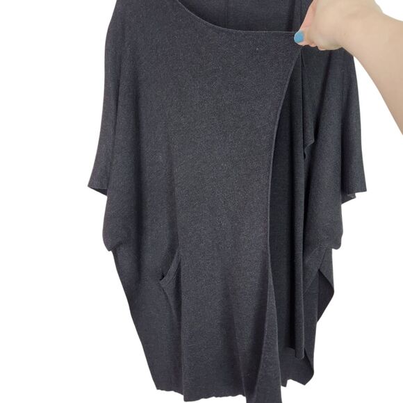 LULULEMON Top Womens One Size Heathered Black After Asana Wrap Sweater Cape - Picture 5 of 7